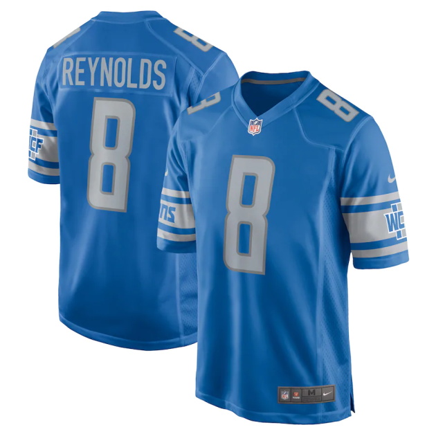 mens nike josh reynolds blue detroit lions player game jersey